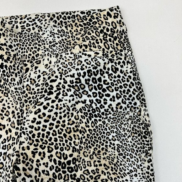 Chicos Womens Cropped Pants Multicolor Leopard Pockets Pull On Stretch 4R - Picture 8 of 10